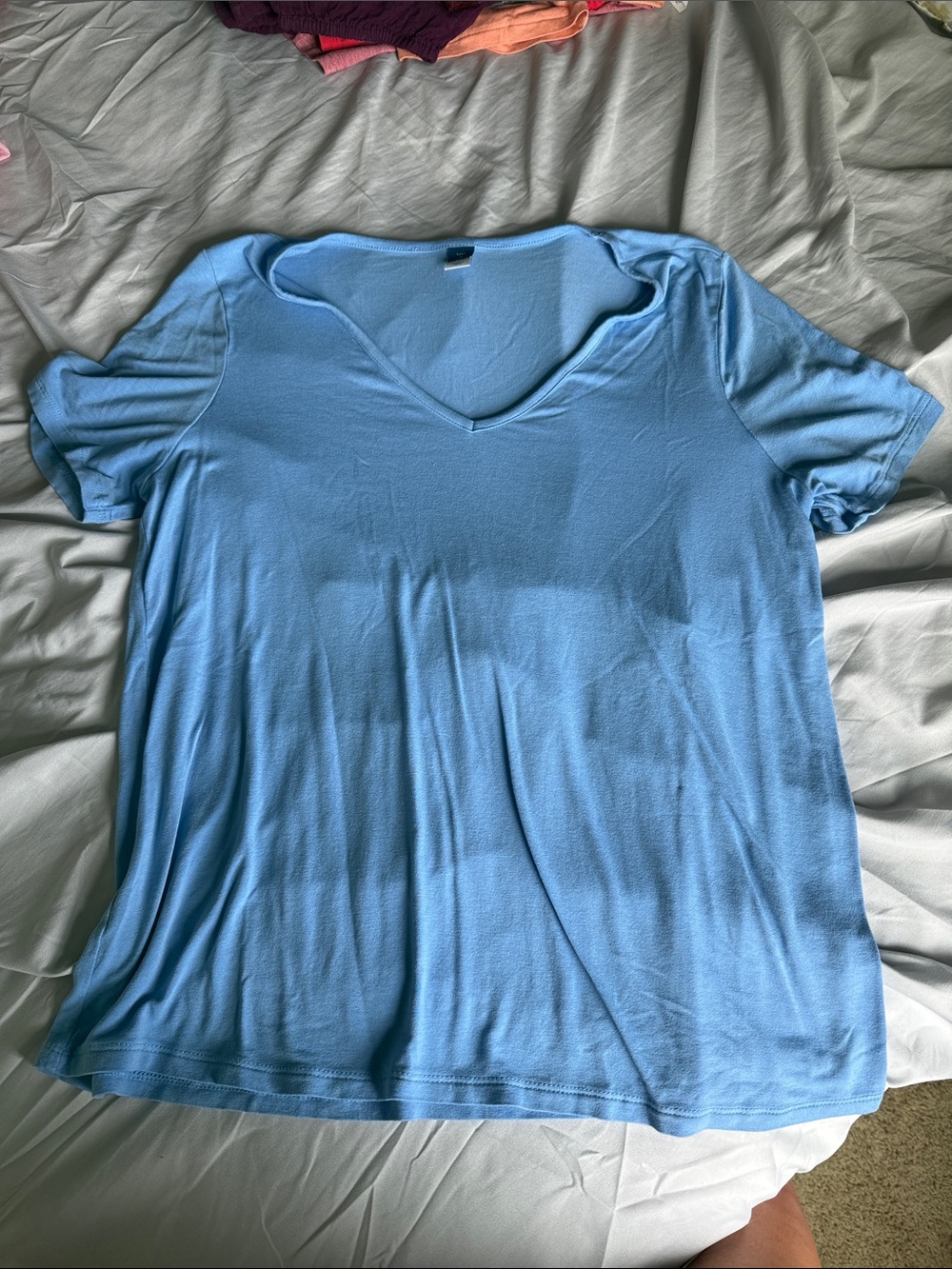 Old Navy Light Blue V-Neck Tee